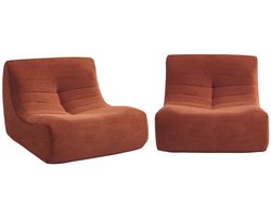 sweeek - Set van 2 ribfluwelen fauteuils 1 zitplaats - meerdere kleuren - sokol