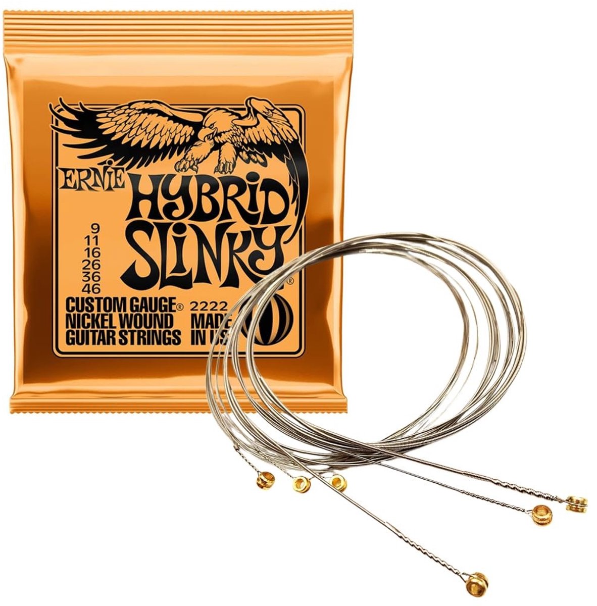 Dailygoods - Elektrische gitaarsnaren, 1 snaren voor elektrische gitaar met nikkelomwikkeling, maat 09-46