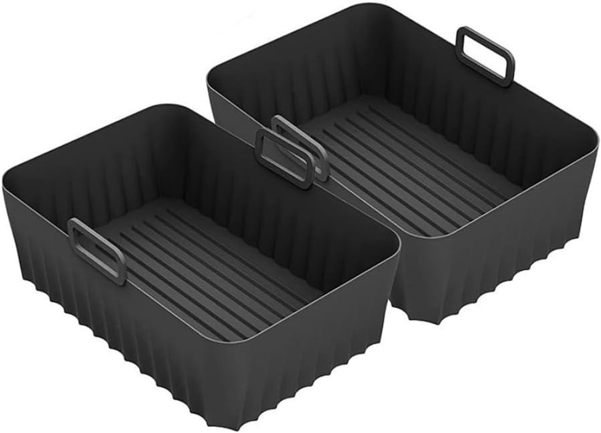 Airfryer Bakvorm Silicone Mallen Bakken en Braden Hittebestendig Materiaal 2 stuks Grijs