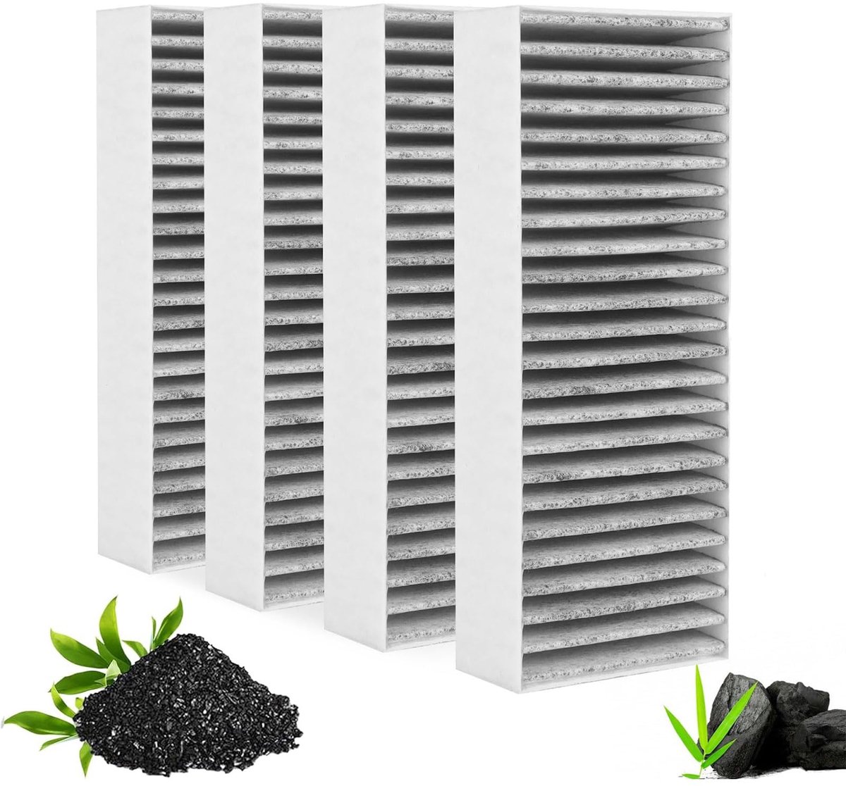 Dailygoods- Koolstoffilter Actieve Kool - 4 Stuks - Afzuigkap Filter - Compatibel met Bosch/Siemens/Neff/Gaggenau - Materiaal: Actieve Kool - Afmetingen: 19,3 x 7,5 x 3,5 cm - Luchtfilter