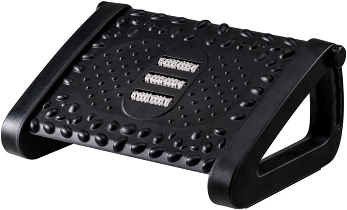 Voetenbank Onder Bureau - Voetensteun Kruk - Comfortabel Werken - Verstelbaar Ergonomisch - 43 x 32 cm - Zwart