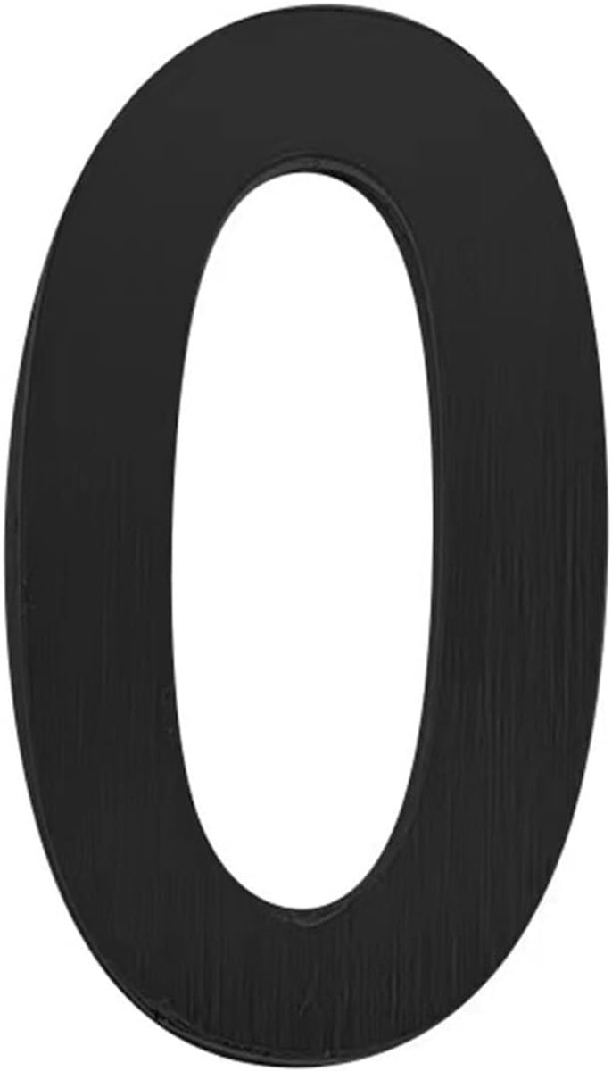 Huisnummer - Deurbord Sticker - Adres Aanduiding - Zelfklevend Metaal - 90mm Hoog - Zwart