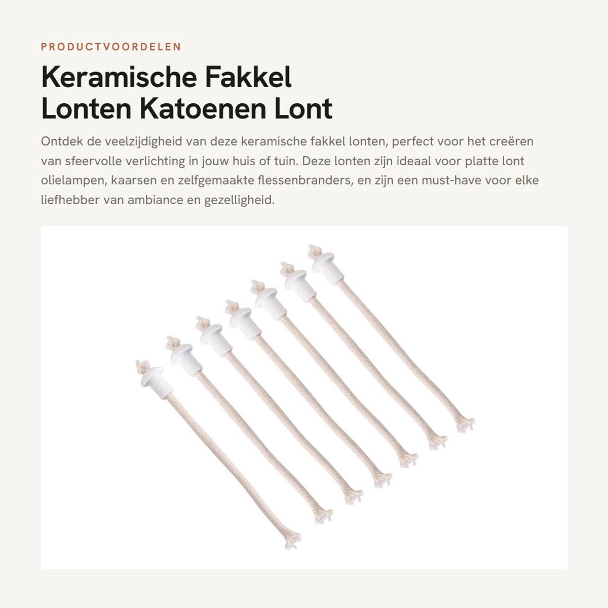 Dailygoods- Lampdoek 7 stuks - Keramische Houder - Katoenen Lont - Hittebestendig - Voor Olielampen - Geschikt voor Wijnflessen - Olielamp