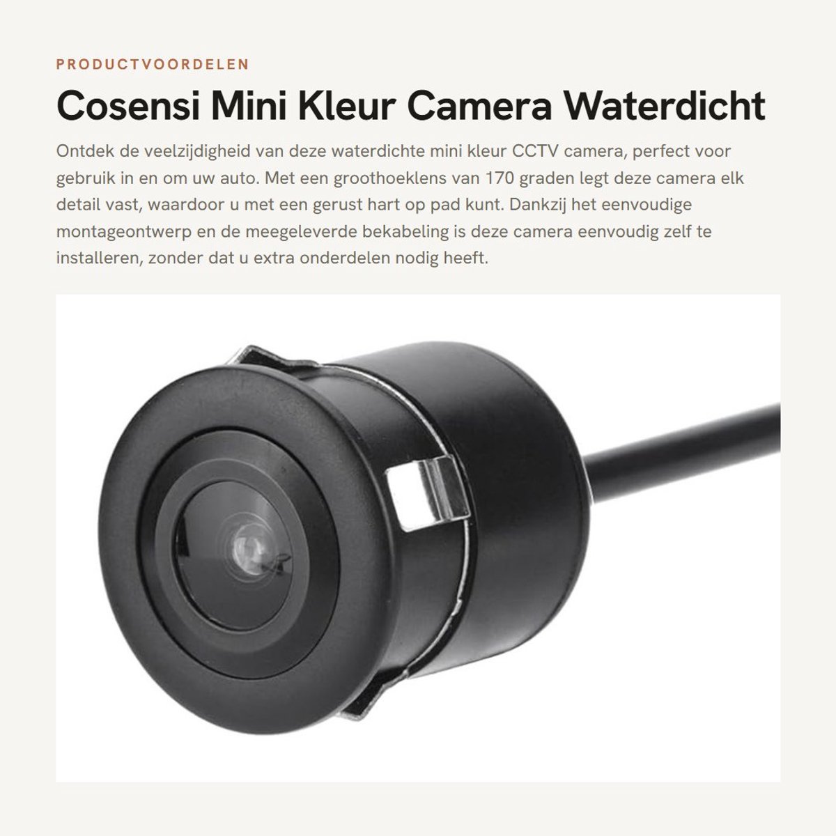 Dailygoods- CCTV Camera HD- Waterdicht - Groothoek 170 Graden - Eenvoudige Montage - DIY-installatie - Hoge Resolutie Beeldkwaliteit - Achteruitrijcamera