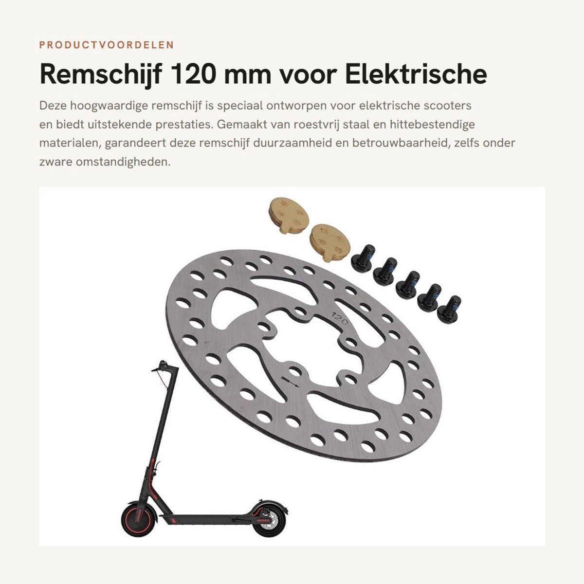Dailygoods - Remschijf 120 mm voor Elektrische Scooter