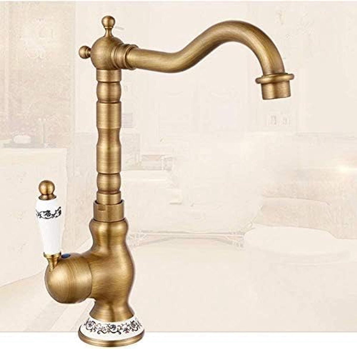 Keukenmengkraan - Badkamermengkraan - Waterkraan - Porseleinen handvat - Deck Mount - Anti