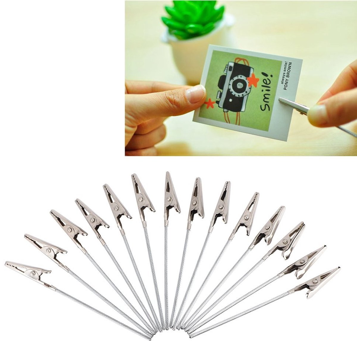 Dailygoods- Krokodillenklemmen Set van 50 - Notitiecliphouder