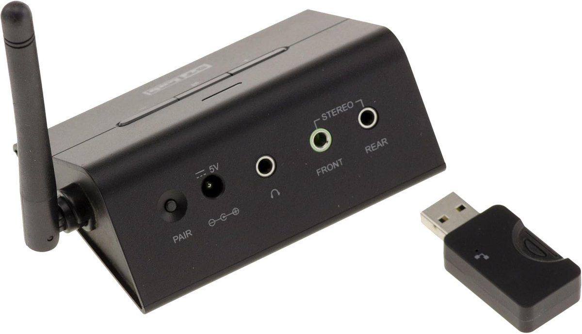 Draadloze Audio Zender - Geluidsversterker - Muziek Streamen - Lage Latentie - 10 Meter Bereik - Zwart