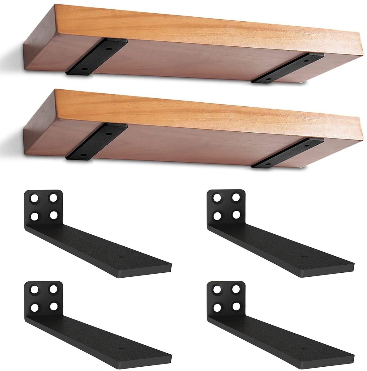 Dailygoods- Plankbeugel Heavy Duty 20 cm - Plankdragers Metaal - Wandmontage - 4 Stuks - Ruimtebesparend - Roestvrij en Duurzaam - Plankdrager