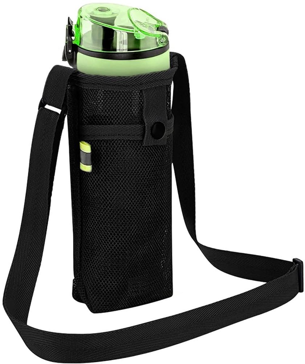 Dailygoods - Flessenhouder voor Fiets met Verstelbare Schouderriem - Draagbare Flessenhouder
