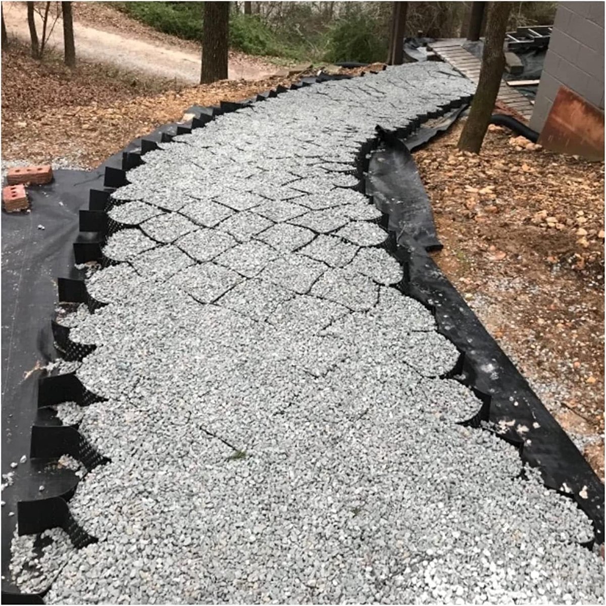 Tuin Stabilisator - Grind Rooster - Oprit Aanleggen - Hoge Belasting - 10x6 Meter - Zwart