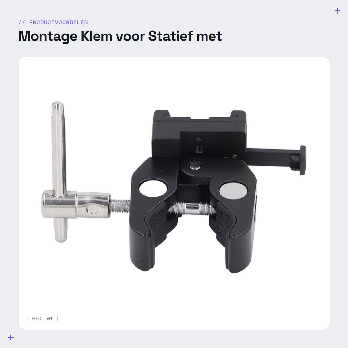 Dailygoods - Montage Klem voor Statief met Sterke Grip