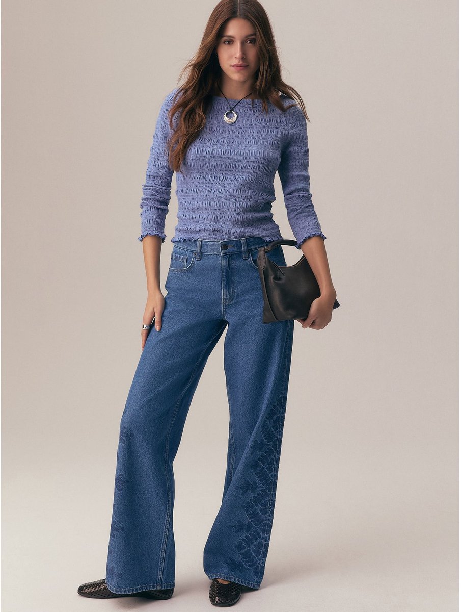 Next - Dames - Jeans met wijde pijpen - Blauw