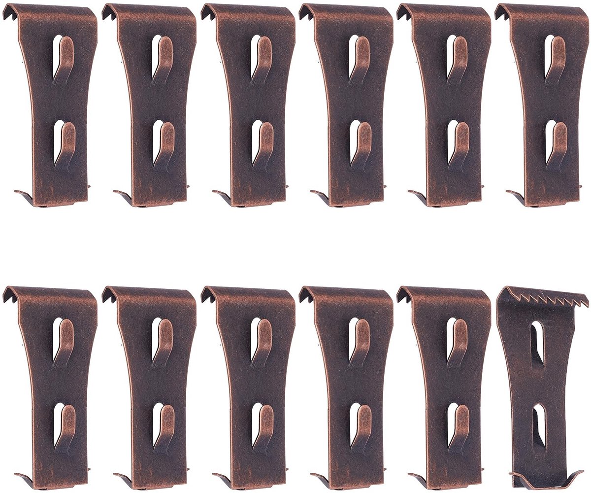 Dailygoods - Bakstenen Haken - Haak Clips - Geen Boren - Decoratie Haken - Buiten en Binnen - Organiseer je Ruimte - 12 Stuks