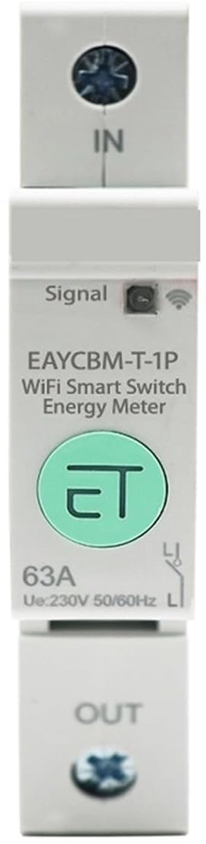Stroomverbruik Meter - Energie Monitor - Energie Besparen - App Bediening - 25A - Wit