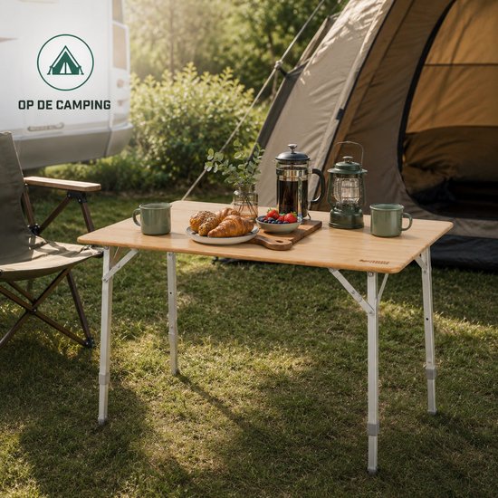Happy Rhino - Campingtafel Bamboe Lorentz Inklapbaar - Eettafels - Hout - 80 x 60 van Happy Rhino — afbeelding 5
