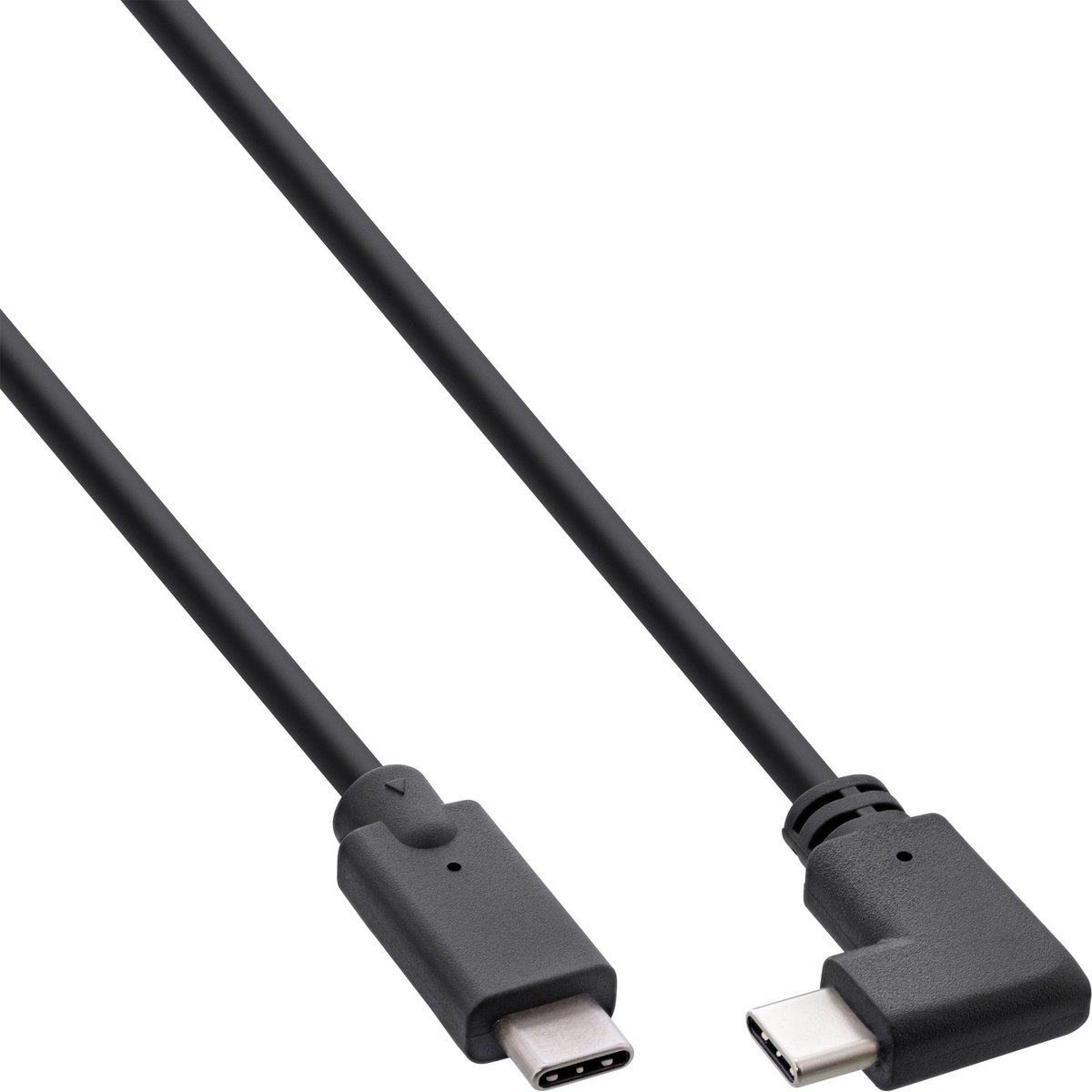 InLine® USB-C kabel, schuin, USB 3.2 Gen.2x2, 20Gb/s, 100W, zwart, 0,5m