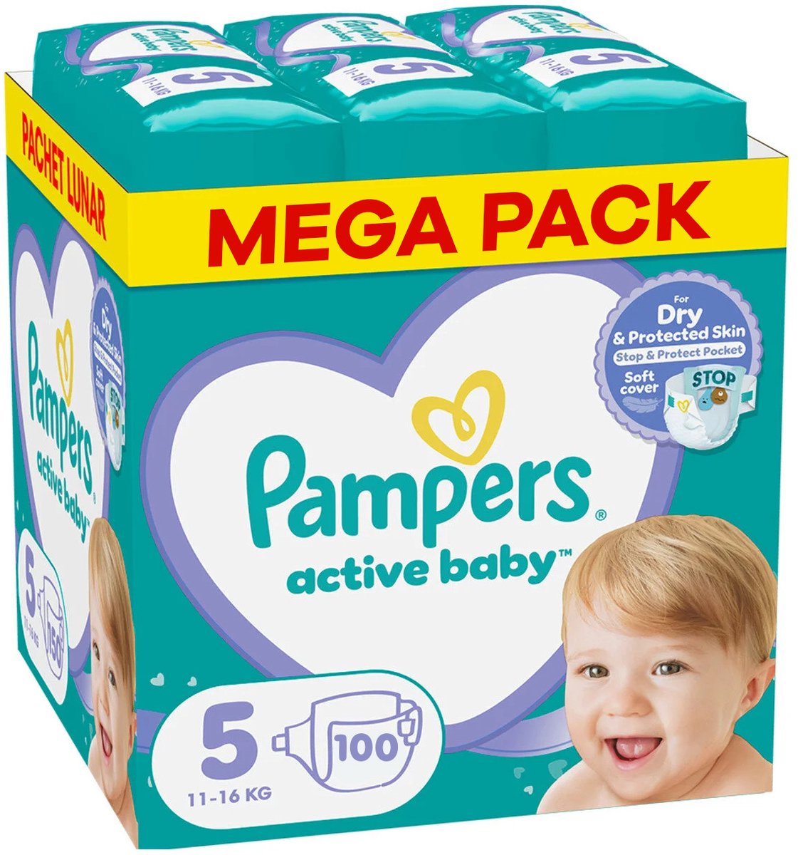 Pampers - Baby Dry - Maat 5 - Mega Pack - 100 stuks - 11/16 KG