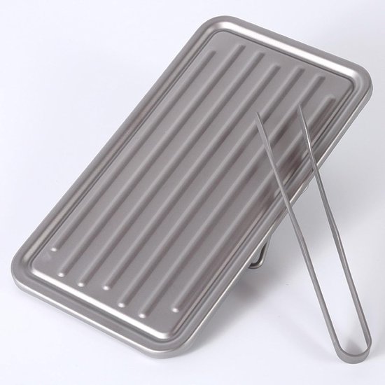 Draagbare Tafel - Kookplaat Grill - Koken Buiten - Titanium Materiaal - 50 x 150 mm - Zilver — afbeelding 2