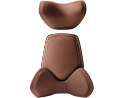 Auto Hoofdsteun Kussen - Neksteun Rugsteun - Comfortabel Rijden - Traagschuim Vulling - 33x25x20cm - Bruin