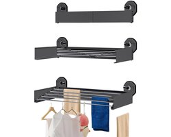 Dailygoods- Droogrek met zuignap - Inklapbaar - Wandmontage - Ruimtebesparend - Kledingrek - Duurzame constructie 50 x 25 cm - Wasrek
