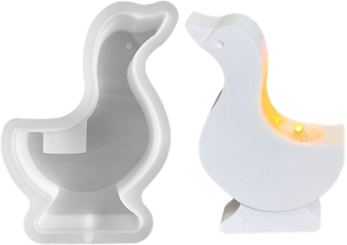 Dailygoods- Siliconen Gietvorm Eend - Kaarshouder - Dier - Gipsvorm - Uniek Ontwerp - Hoogwaardige Siliconen