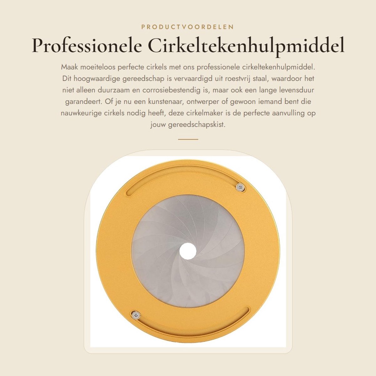 Dailygoods- Cirkeltekenhulpmiddelen Roestvrij Staal - Verstelbare Tekenliniaal - Cirkelmaker - Precisie Schaal - Handzaam Ontwerp - Geschikt voor Ontwerp en Kantoor