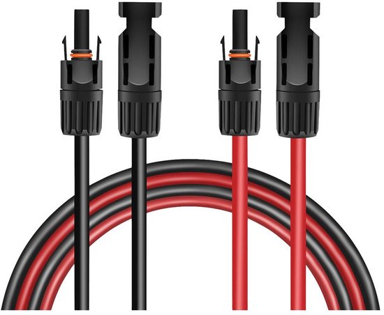 MC4 Solar kabels (2 stuks) - 2 meter - zonnepaneel aansluitkabels - Solar verlengkabel -zwart - 4mm2 - 2 kabels van Vandentempel — afbeelding 4