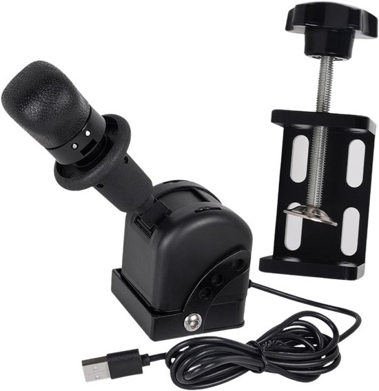 Racegame Handrem - Simulator Handrem USB - Truck Simulatie Spelen - Verstelbare Hoek - 125x60x135mm - Zwart — afbeelding 5