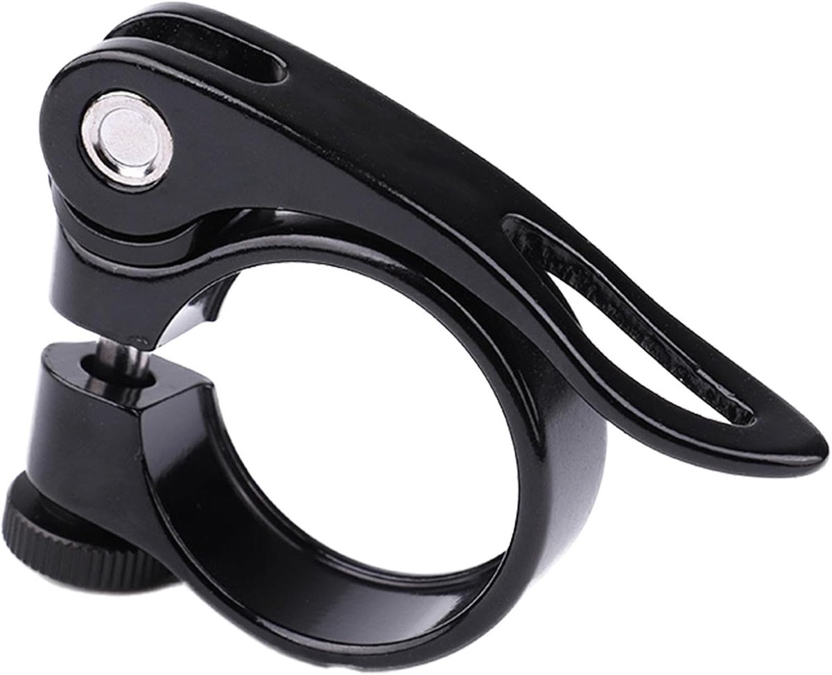 Zadelklem Fiets - Zadelpenklem Aluminium - Fietsen Onderhoud - Snelle Verstelling - 30.2-31.9mm - Zwart