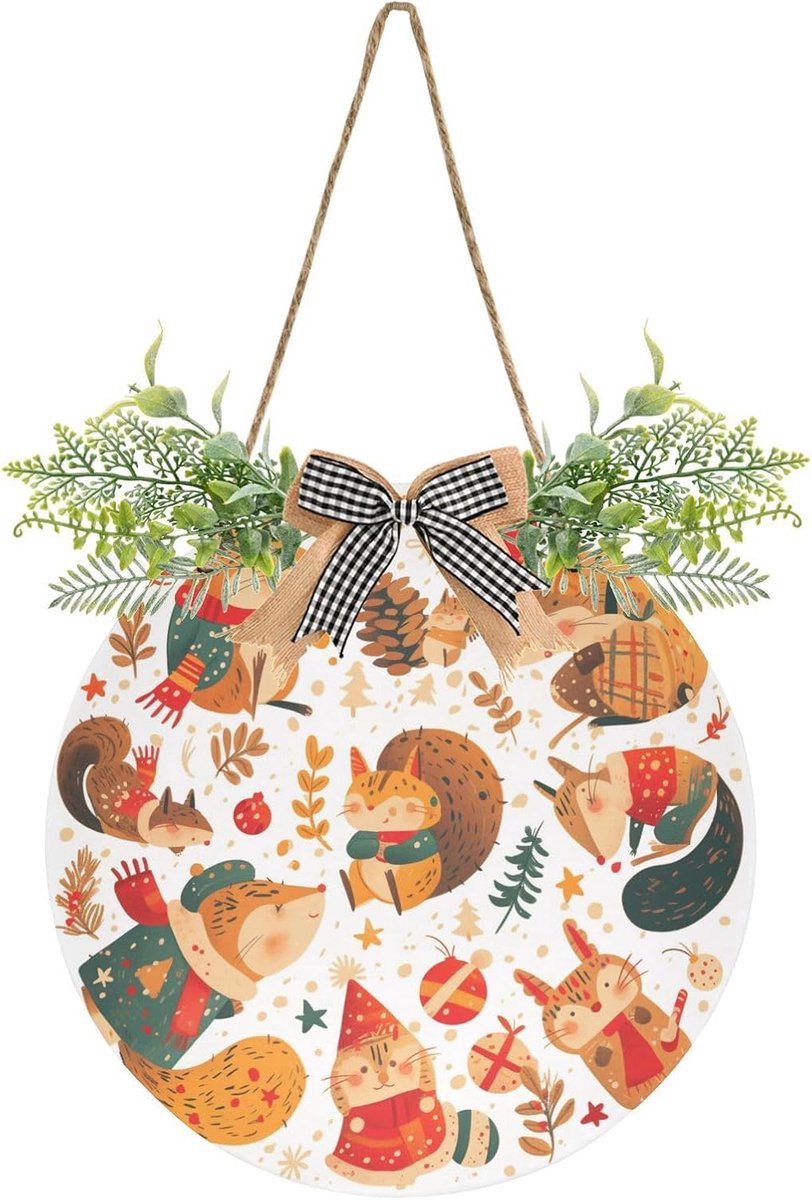Decoratief Deurbord - Welkomstbord Huis - Huis Versieren - Weerbestendig PVC - 30x30 cm - Eekhoorn Design