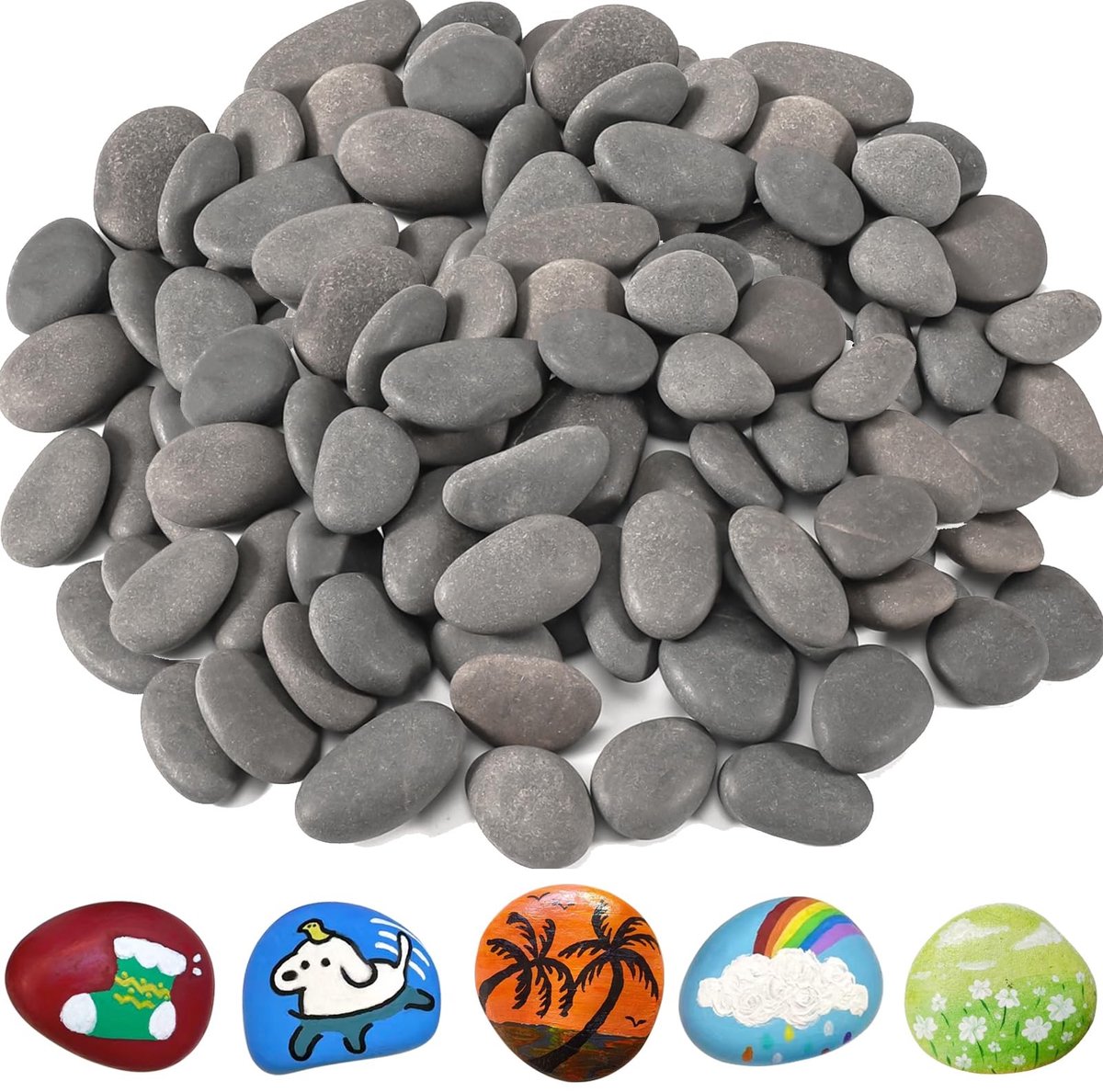 Dailygoods- Stenen 100 stuks - Platte Stenen 2-4 cm - Decoratieve Natuursteen - Doe-het-zelf - Aquarium Decoratie - Unieke Vormen - Schilderstenen