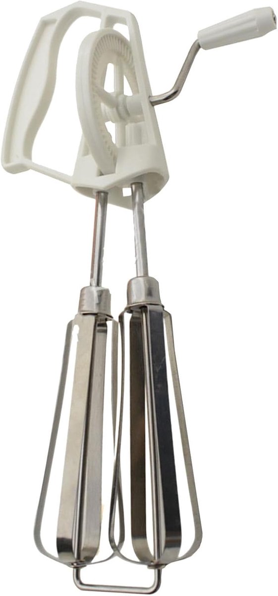 Handmixer Handslinger Keukenhulp Garde Beslag Mengen Dubbele Mengkoppen 25 cm Wit
