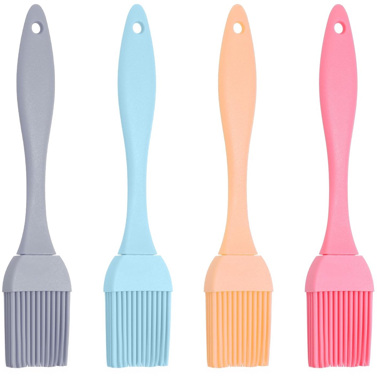 Dailygoods- Siliconen Kwasten Set van 4 - Keukenborstels - Bakkwasten - Grillkwasten - Duurzaam - Hoogwaardig Siliconen - 16,9 cm - Keukenborstel