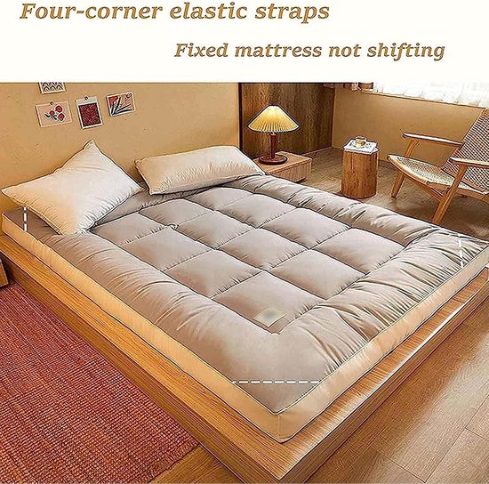 Japanse Vloermatras - Futon Matras - Comfortabel Slapen - Ademend Katoen - 120x200cm - Veelkleurig — afbeelding 4