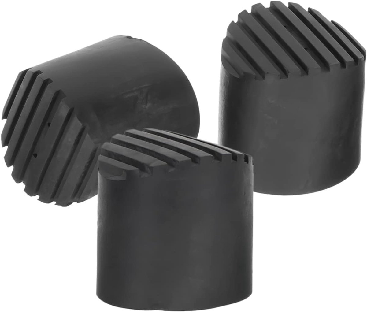 Laddervoetbeschermers - Antislip pads - Ladder stabiliseren - Rubberen slijtvaste bekleding - 6 x 5.6 cm - Zwart