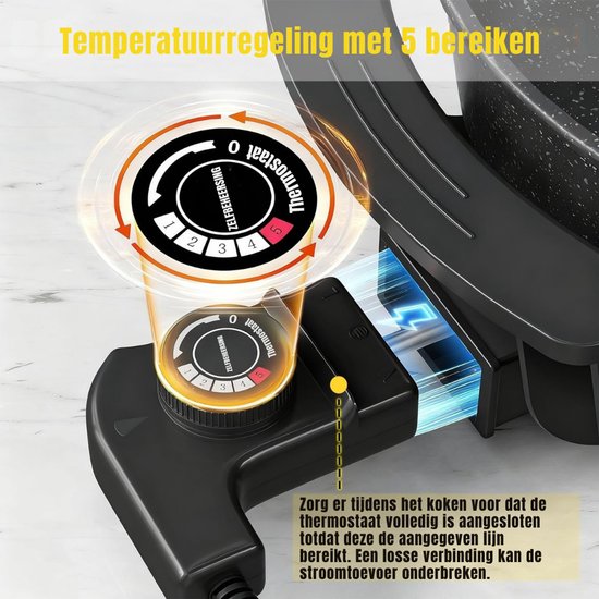 QORA® Hotpot Electrisch - Hotpot - Zwart - ‎31cm x 39cm x 11cm — afbeelding 5