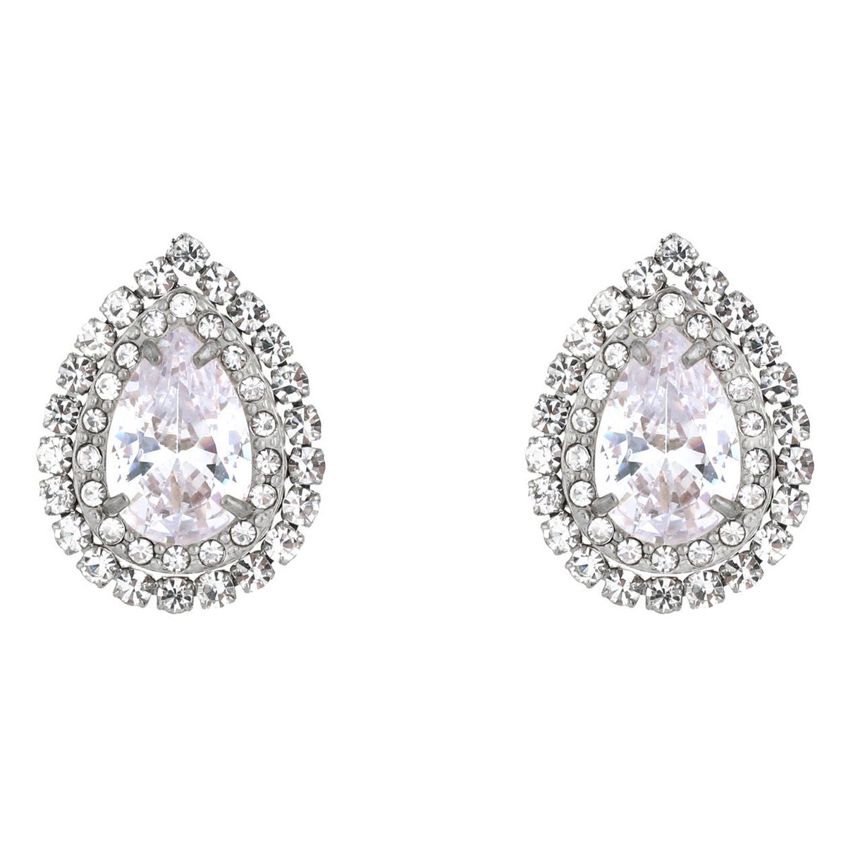 Michelle Bijou Oorbellen Chique Party Strass zilver