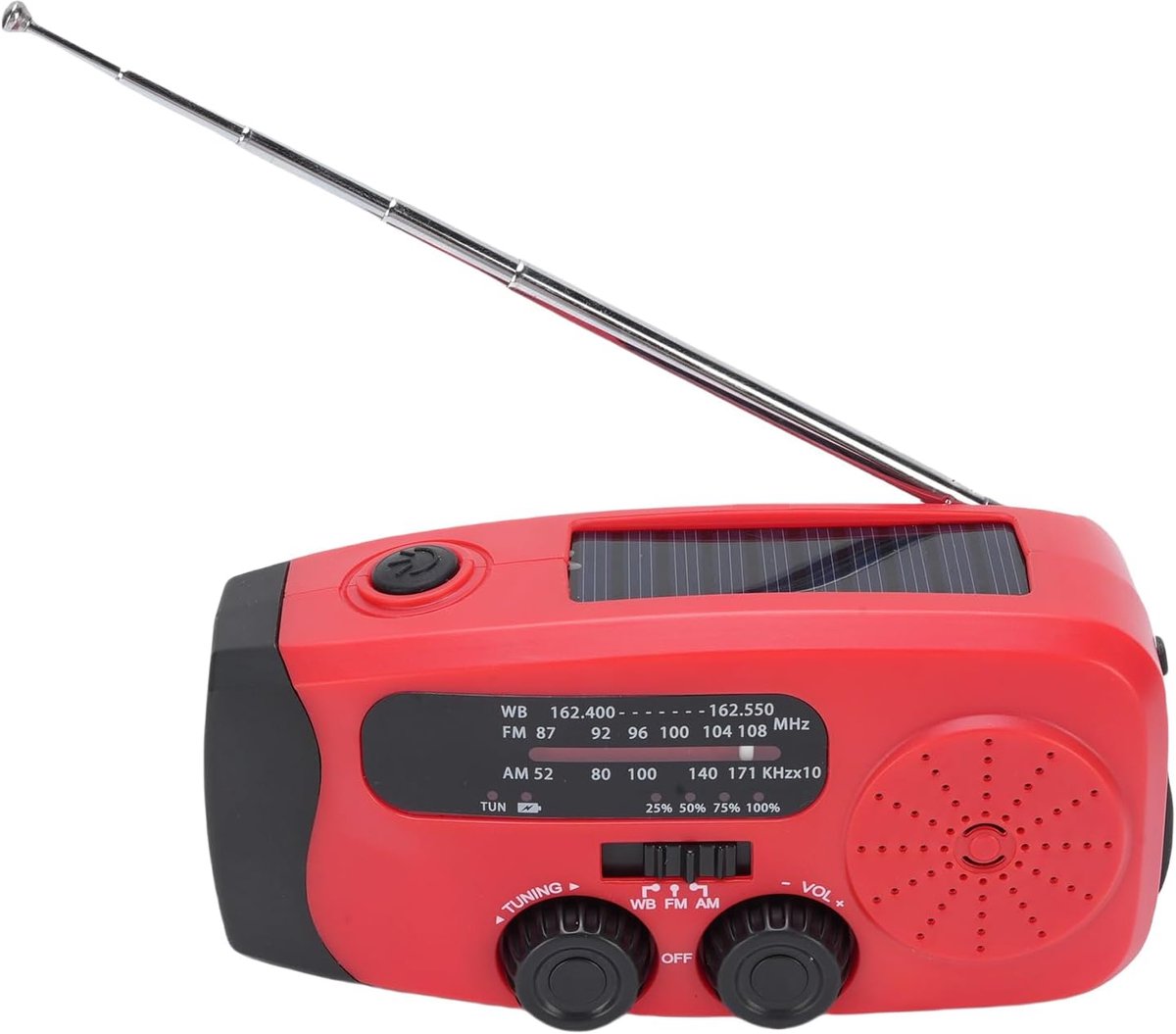 SnelShoppen - Noodradio met Crankfunctie 2000mAh - NOAA Weer Radio met AM FM WB LED Zaklamp en SOS - Voor Buitensport en Noodsituaties