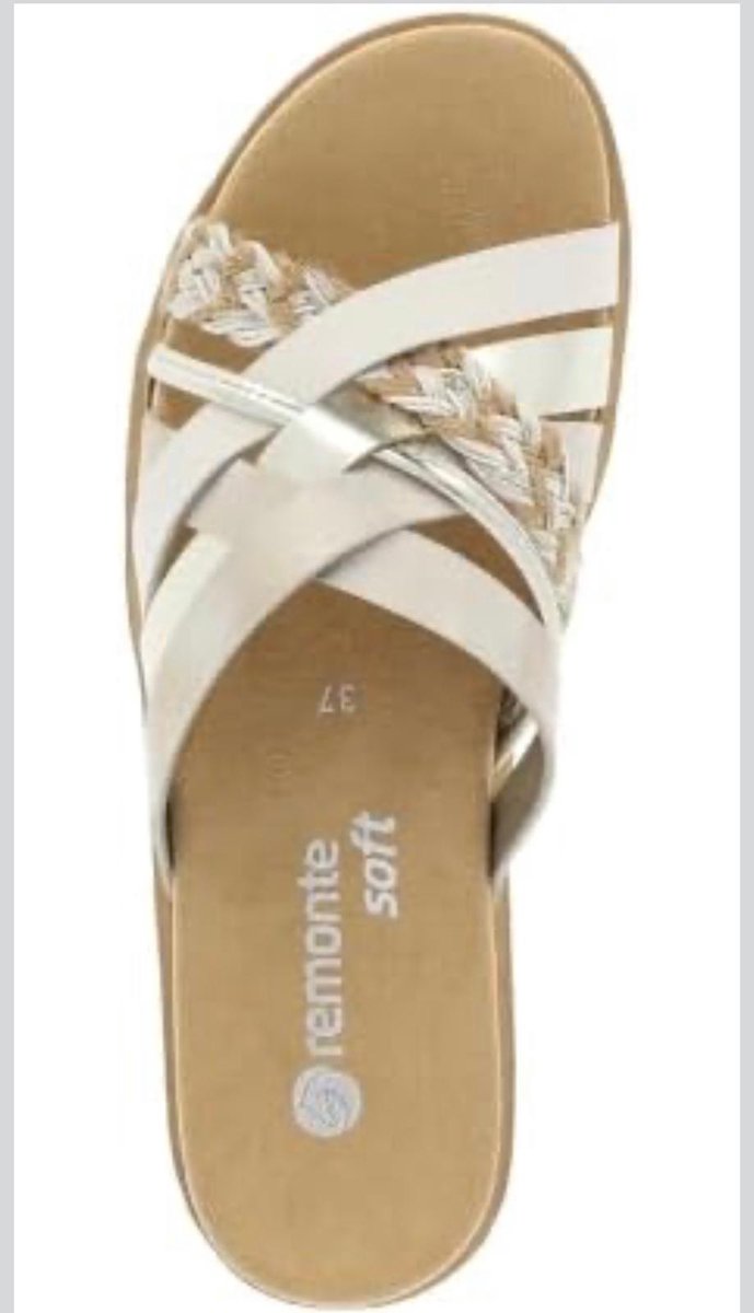 Remonte D0Q50-12 maat 36 slippers uitneembare zool wit zilver