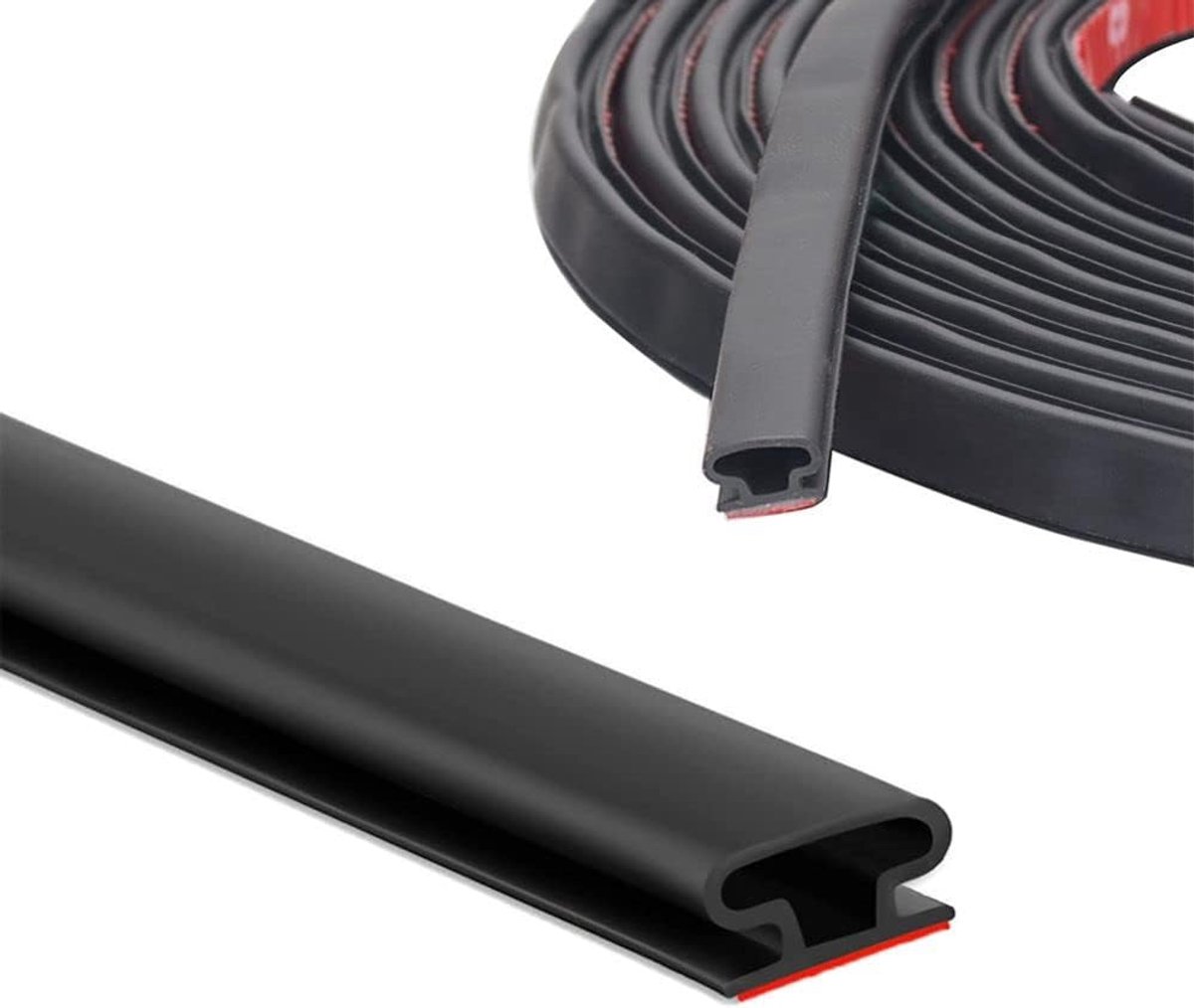 12M D-Vormige Rubber Tochtstrip Voor Deuren, Zelfklevende Waterdichte Afdichtstrip Voor Ramen, Tochtwering Voor Deurkozijn, Isolerend En Geluiddempend, Geschikt Voor Spleten Van 3 Tot 5.5mm, Zwart