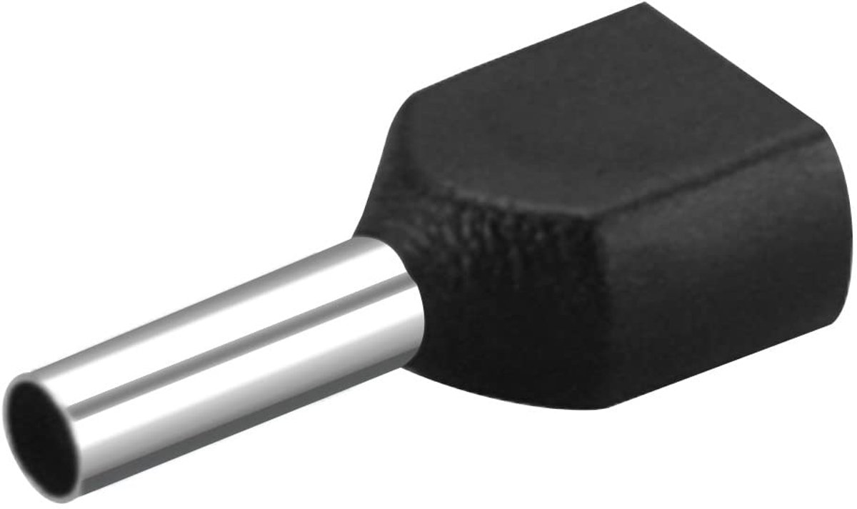 Adereindhulzen TE1508 AWG, geïsoleerd, 16 x 2/1,25 mm² x 2, lengte 8 mm, zwart, 1000 stuks