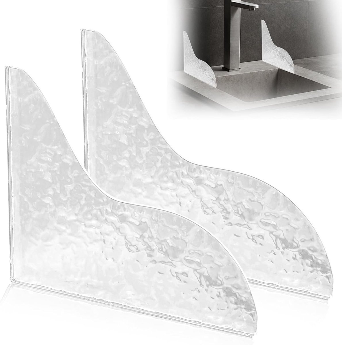 2 stuks Douche Splash Guard, Zelfklevende Douche Water Splash Guard Druppelblokker, Clear Bad Water Splash Guard voor Bad, Acryl Douche Gordijn Bad Hoek Splash Guard voor Bad