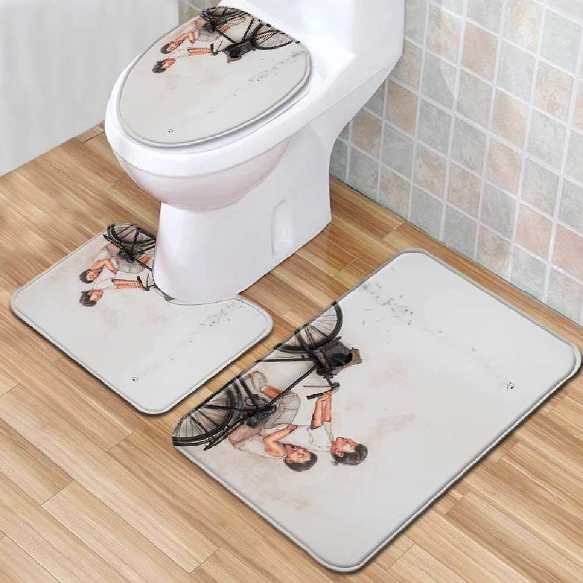 Badkamer Antislipmat, Machine-wasbare Zachte Badkamer Vloer Tapijt Mat Douche Kussen Badkamer Zitkussen 45cmx75cm