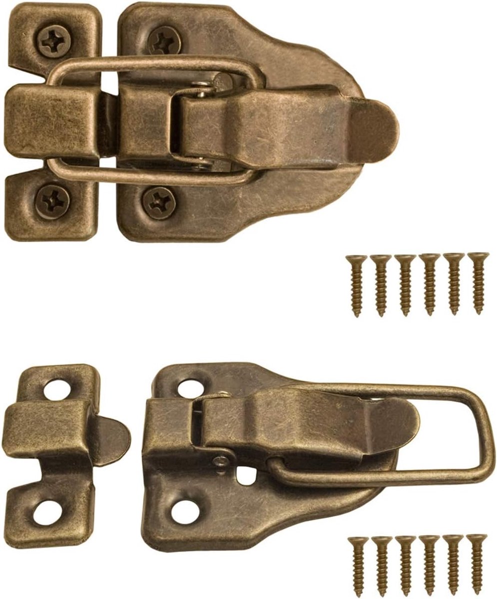 2x Vergrendelingen voor Kisten en Truien in Vintage Messing Design, 59 mm x 40 mm
