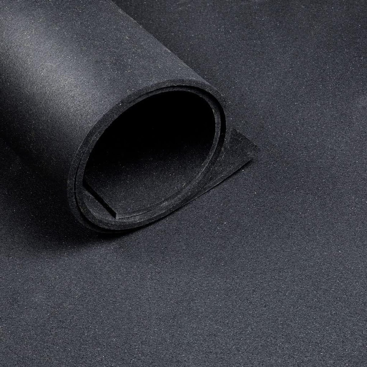Fitnessvloer zwart 125 cm breed 6 mm dik - vloermat Pro hele meter