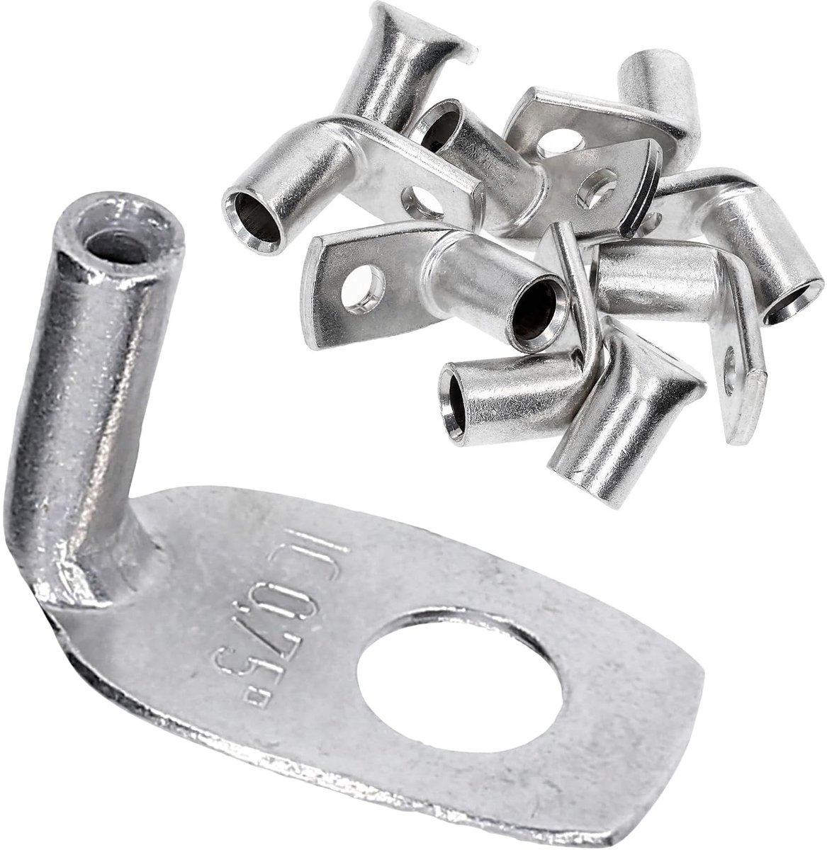 10x Buiskabelschoen Haaks 90 Graden - 0,5 mm² - 0,75 mm² M4 Koper | Vertinde knijpkabelschoenen voor krimpverbindingen in de auto of zonne-energie, DIN EN 13600 gecertificeerd en corrosievrij