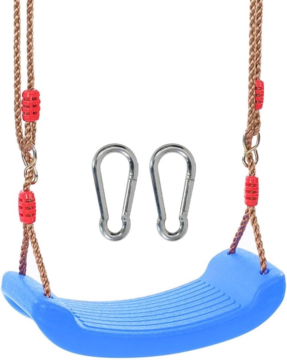 Tuinschommel, kinderschommel, voor buiten, binnen, schommelstoel, schommelplank, schommel voor kinderen, om te schommelen, in hoogte verstelbaar, antislip, blauw