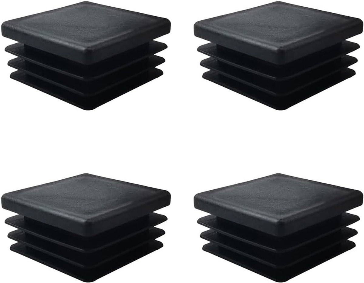 Voetdoppen voor stoel, meubelglijders, 4 buisstoppen 30 x 30 mm, vierkante buisstoppen voor metalen buizen, stoelen, banken, tafels en planken
