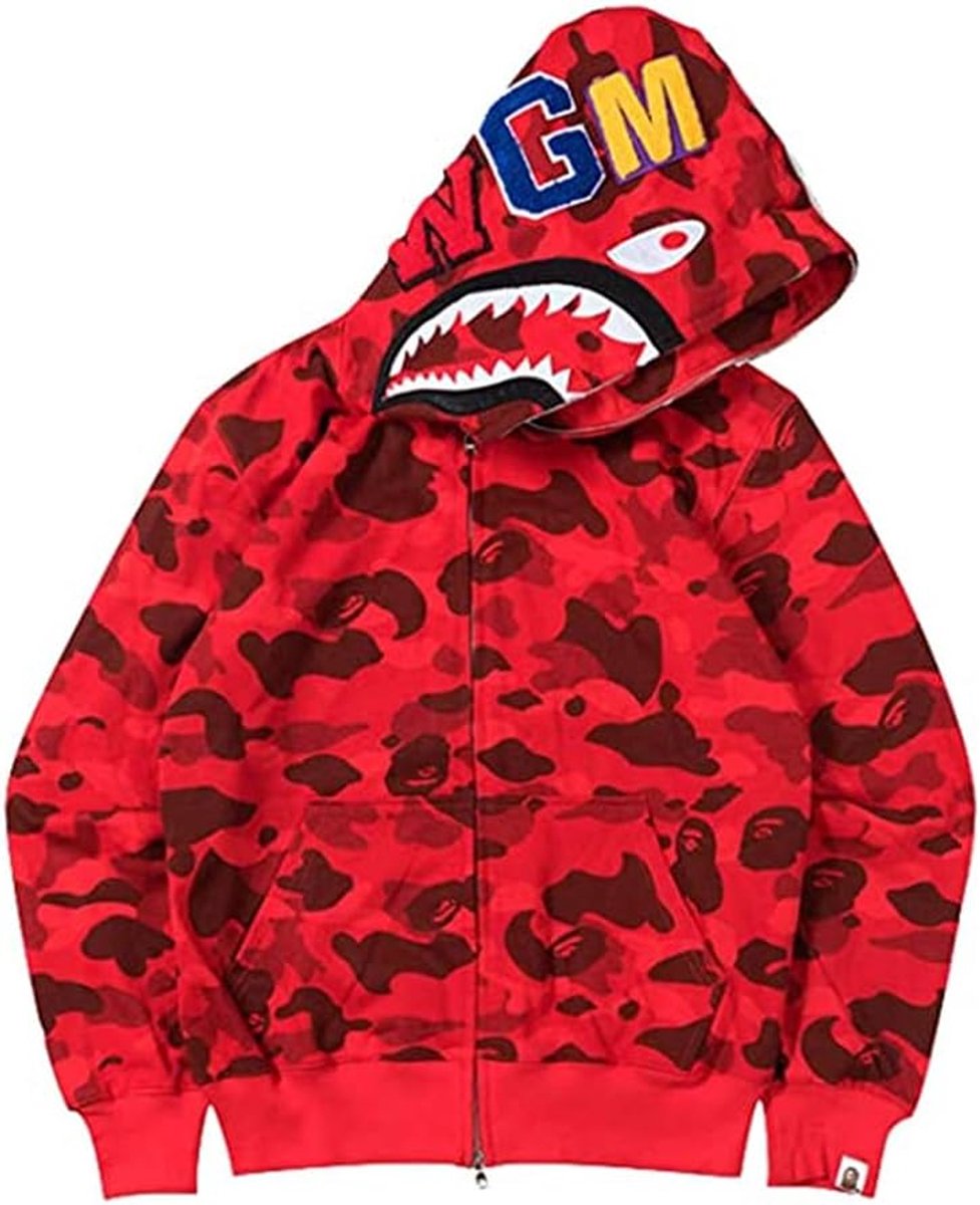 Shark-sweatshirt met capuchon voor heren, modieuze sporttrui, bedrukt